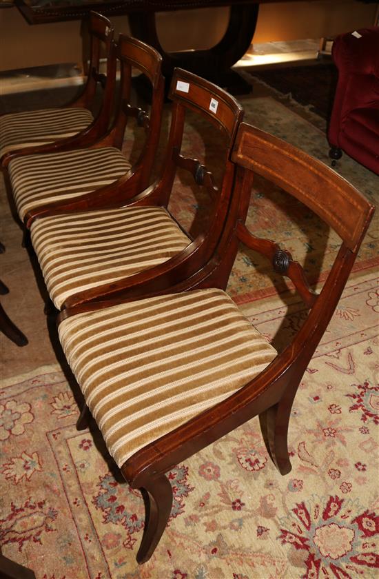 4 inlaid dining chairs(-)